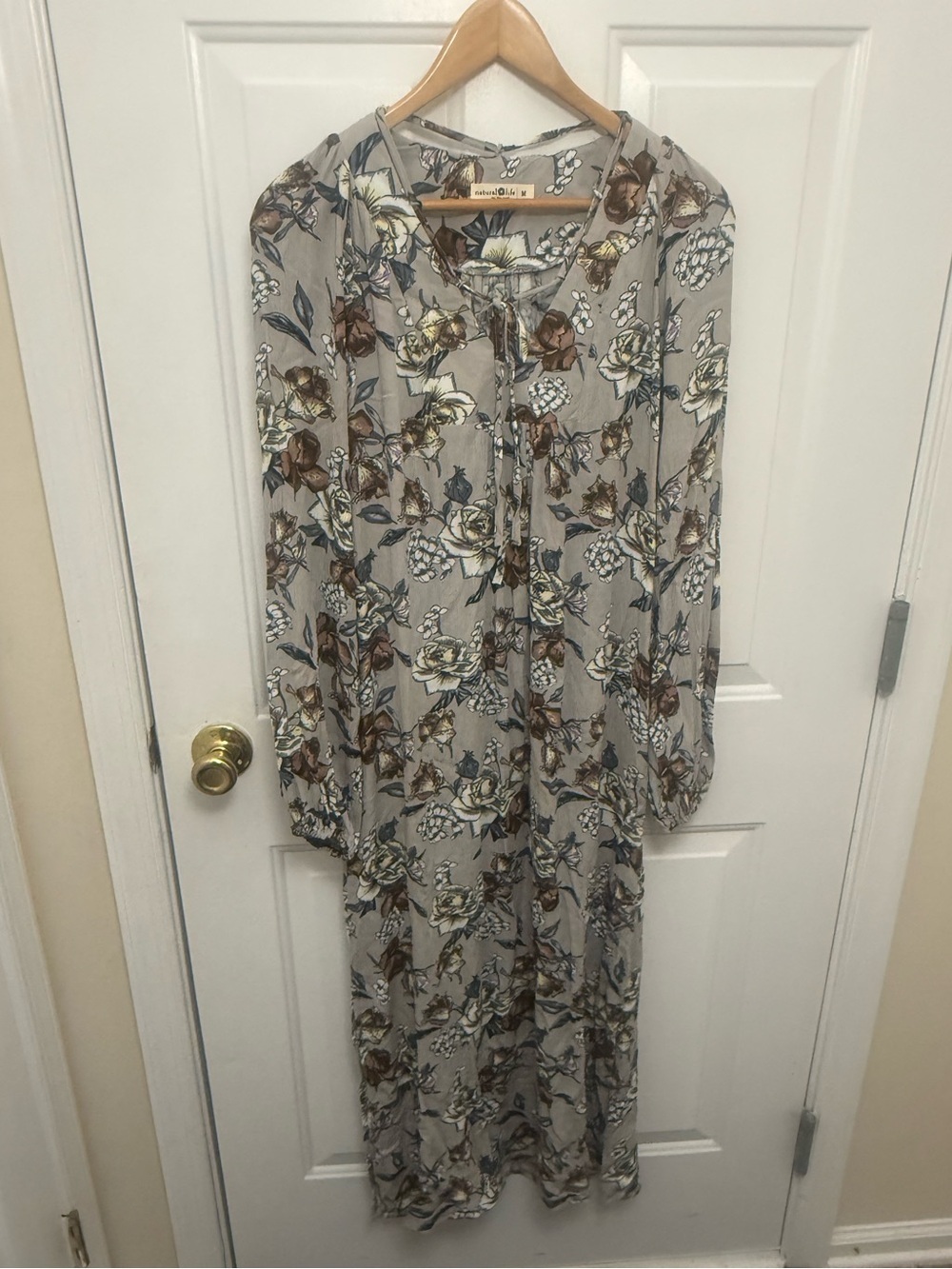 Natural Life Amelia Rosal Floral Maxi Dress Size Medium Peasant Prairie Boho